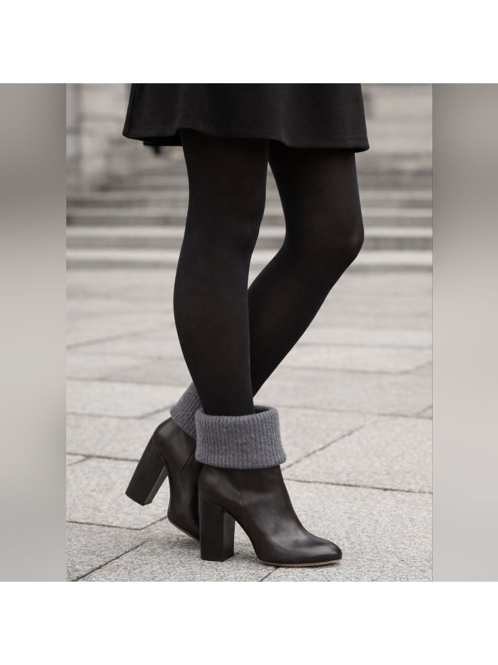 NWOT Rachel Comey Knit Cuff Heeled Booties Chocolate and Grey - Picture 2 of 13